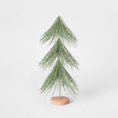 15in Unlit Tinsel Christmas Tree Decorative Figurine Green - Wondershop™ | Target