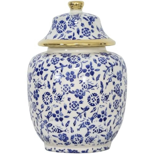 Blue and White Porcelain Ginger Jar with Lid, Modern Home Decor (small) | Amazon (US)