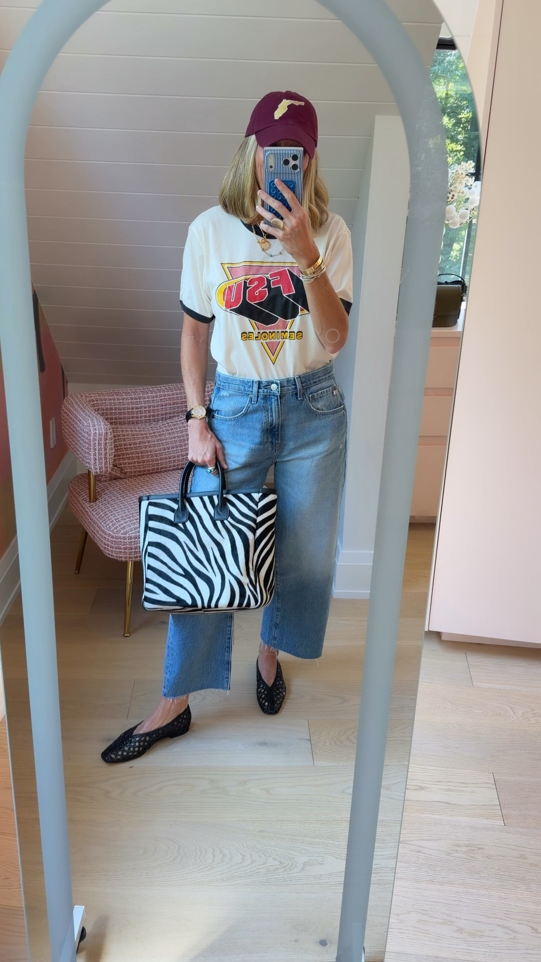 Game Day Inspo 
Vintage Tshirt w/hatties & ballet flats