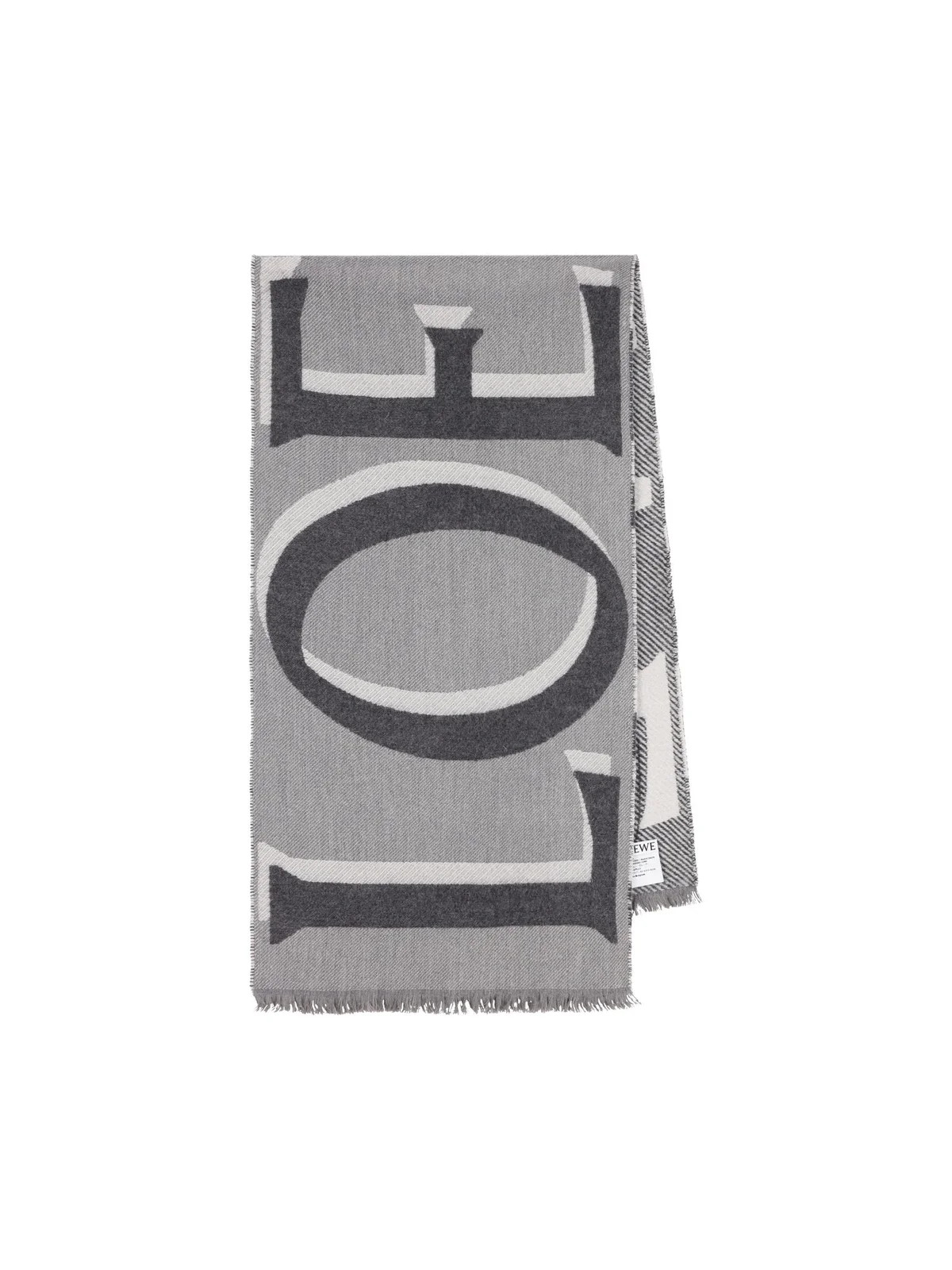 Loewe Logo Printed Frayed Edge Scarf | Cettire Global