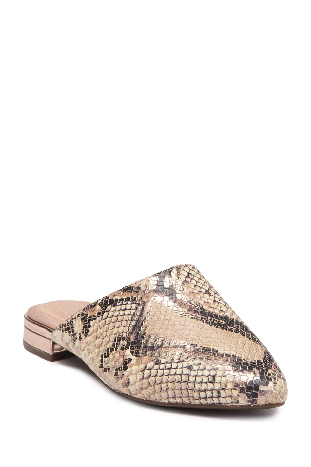 Zuly Leather Snakeskin Embossed Mule | Nordstrom Rack