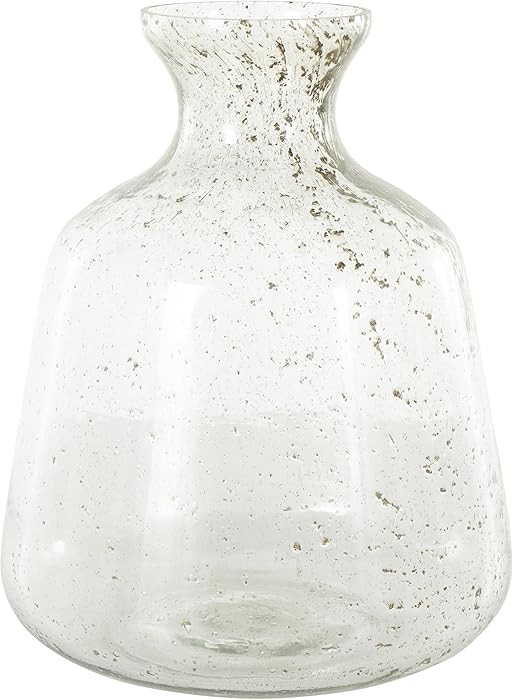 Deco 79 Glass Vase Speckled with Brown Accents, 13" x 13" x 17", Clear | Amazon (US)
