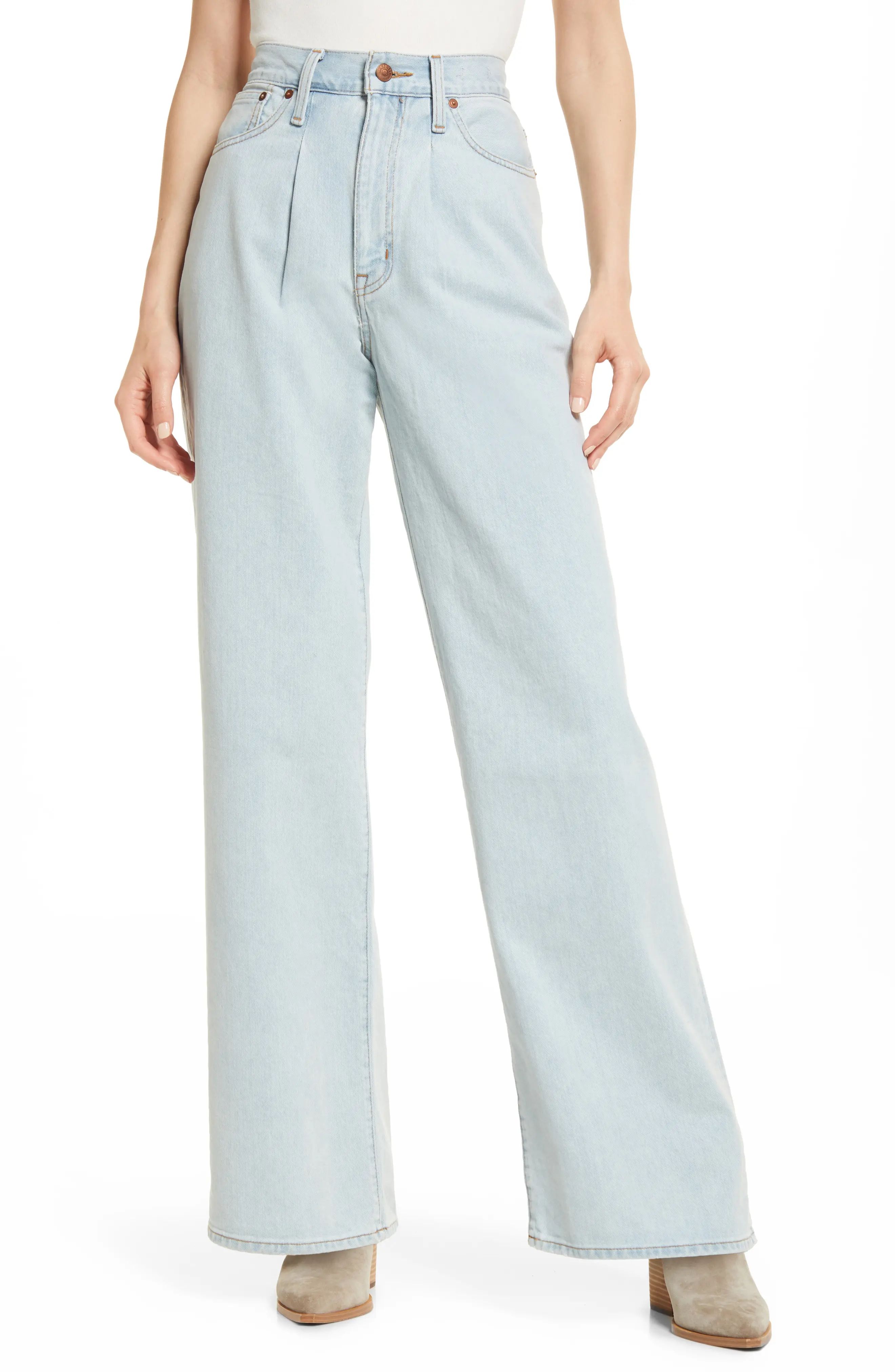Madewell Madwell Super Wide Leg Jeans in Olcott Wash at Nordstrom, Size 23 | Nordstrom