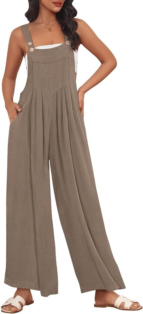 Amazon.com: AUTOMET Womens Jumpsuits Overalls Casual Summer Outfits Jumpers Dressy Loose Fit Romp... | Amazon (US)
