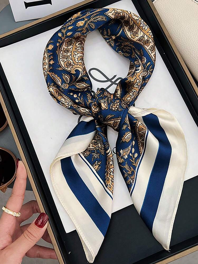 1pc 70cm Paisley Print Faux Silk Bandana Scarf, Women's Classic Cashew Pattern Silky Headband, Neck Scarf, Suitable For Daily Use | SHEIN