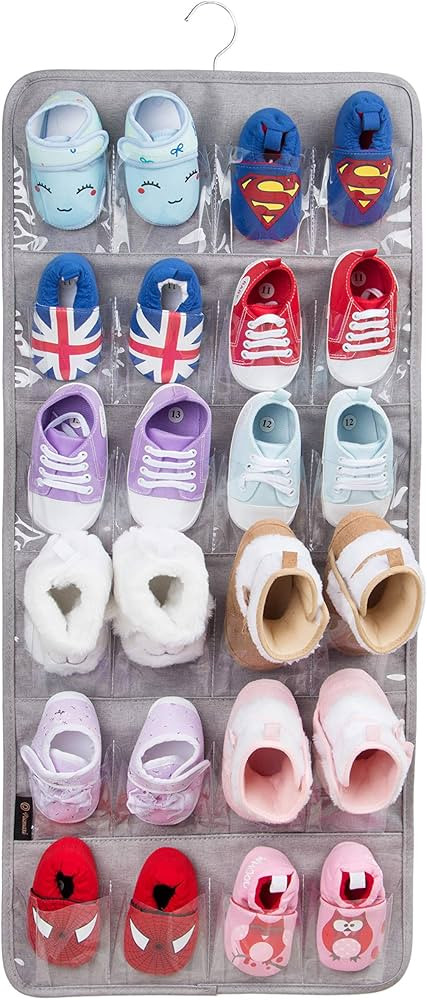 PACMAXI Over The Door Shoes Organizer for 12 Pairs of Baby Shoes Boys Girl, Hanging Baby Shoe Org... | Amazon (US)