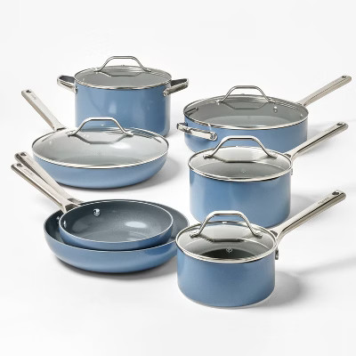 12pc Nonstick Ceramic Coated Aluminum Cookware Set - Figmint™ | Target