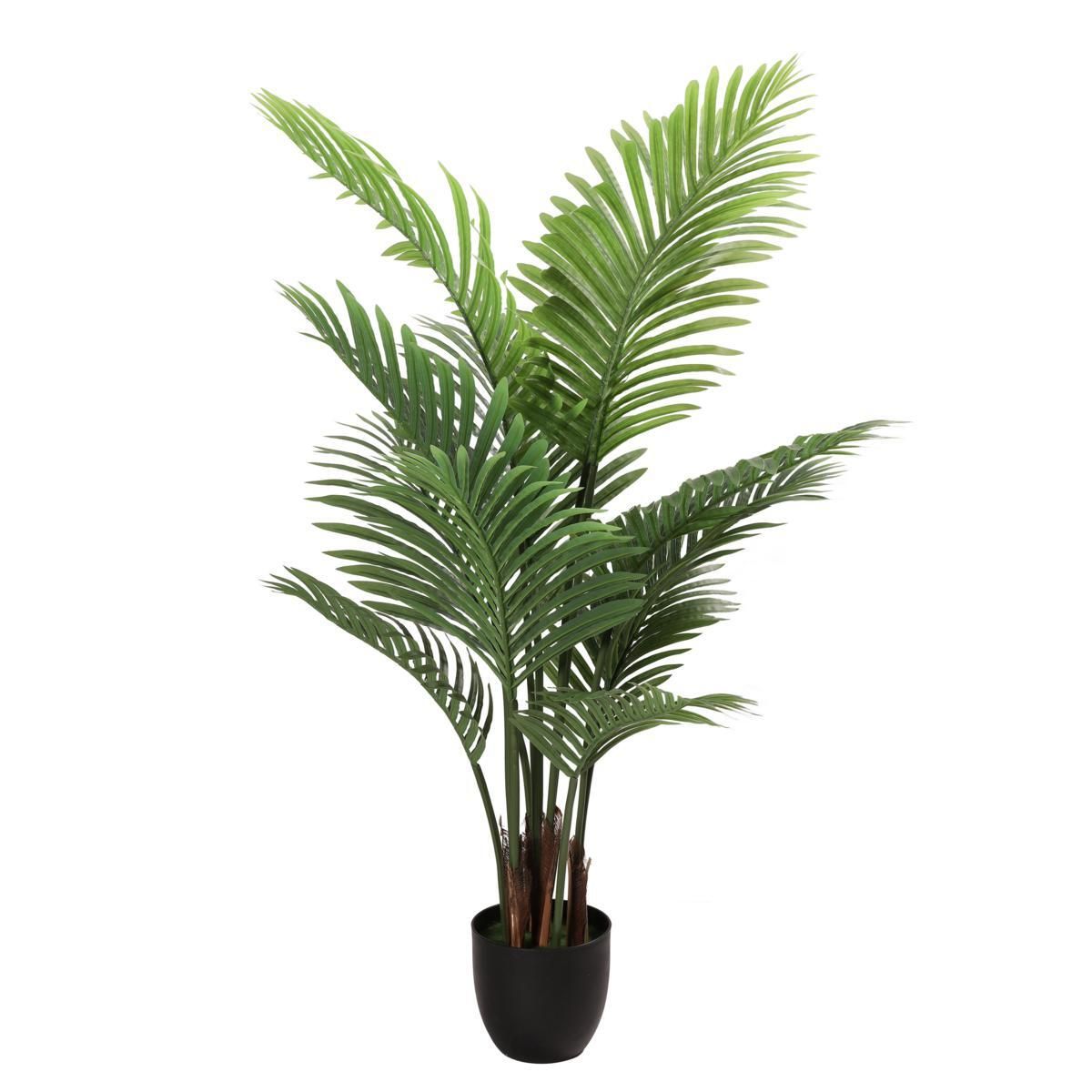 Puleo International 4' Artificial Areca Palm Tree in Black Plastic Pot | HSN