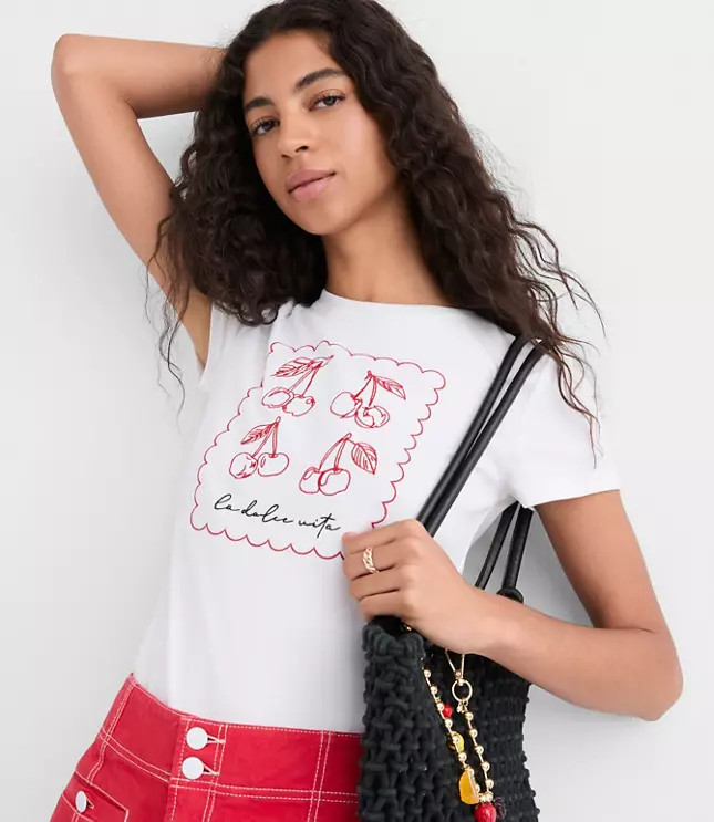 La Dolce Vita Ribbed Tee | LOFT