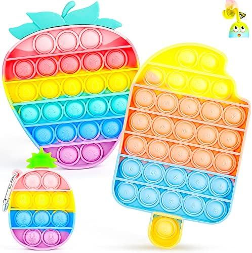 IDJWVU Pop Fidget Toys 3 Packs,Silicone Push Popper Bubble Sensory Toy, Stress Anxiety Restless R... | Amazon (US)