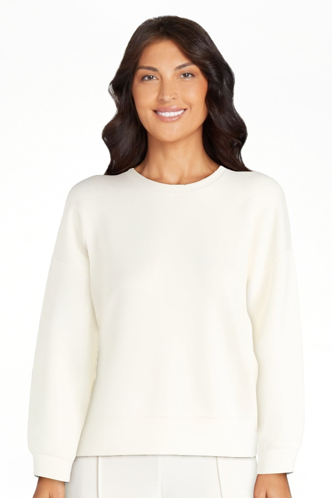 Scoop Women's and Women's Plus New Scubaknit Cropped Sweatshirt with Drop Sleeves, Sizes XS-4X | Walmart (US)