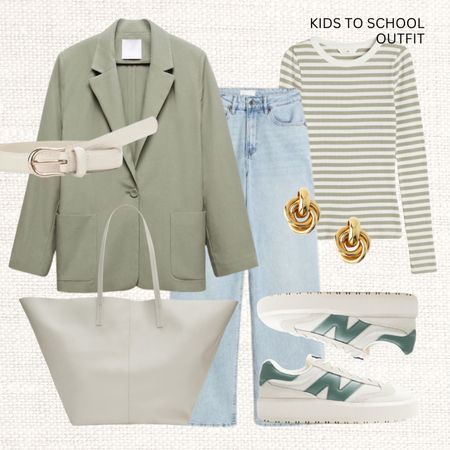 Kids to school outfit 👧🏼 👦 

‼️Don’t forget to tap 🖤 to add this post to your favorites folder below and come back later to shop

Make sure to check out the size reviews/guides to pick the right size

Summer outfit, spring outfit, casual brunch outfit, white tote bag, white leather belt, wide leg jeans, linen jacket, crop knit top, cropped top, dark green bag, new balance sneakers, sneaker look, sage green blazer, striped longsleeve t-shirt

#LTKstyletip #LTKeurope #LTKSeasonal