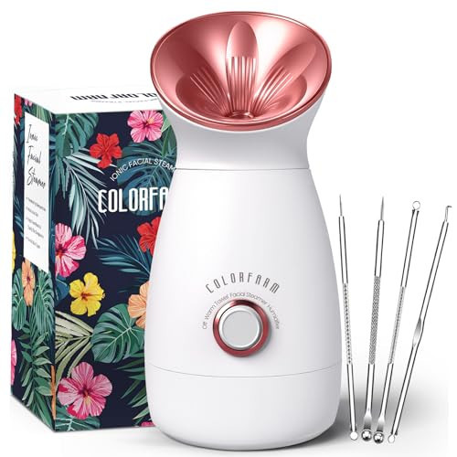 Colorfarm Facial Steamer Nano Ionic: Large 3-in-1 Face Steamer Deep Cleaning Unclogs Pores - Humidifier Towel Steamer Hot Mist Home Sauna Spa for Women Men Sinuses Moisturizing | Amazon (US)