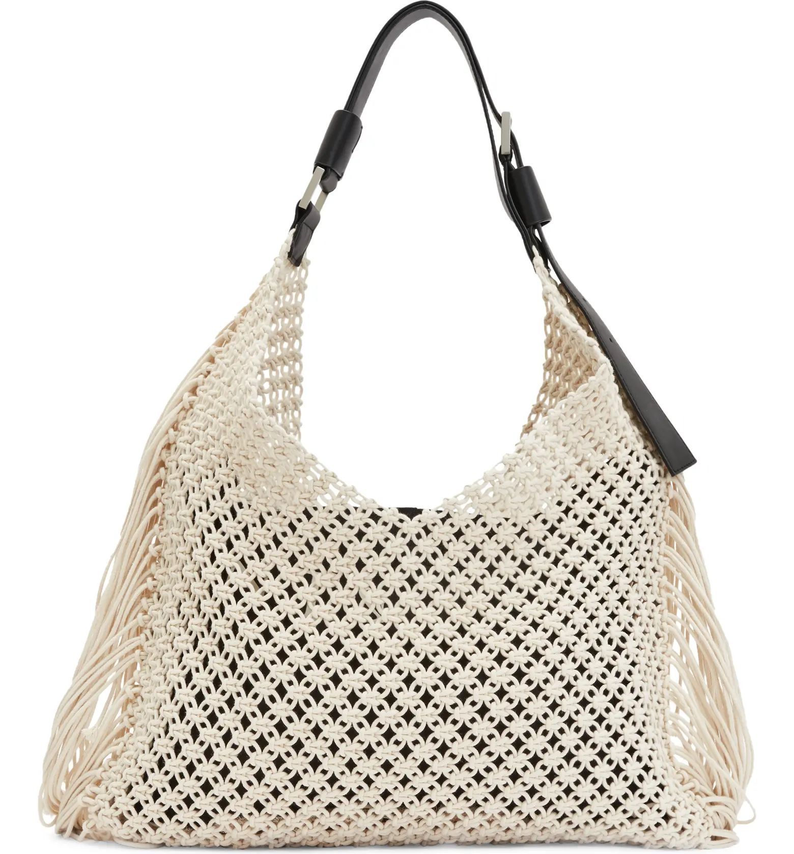 AllSaints Sabine Fringe Macramé Tote Bag | Nordstrom | Nordstrom