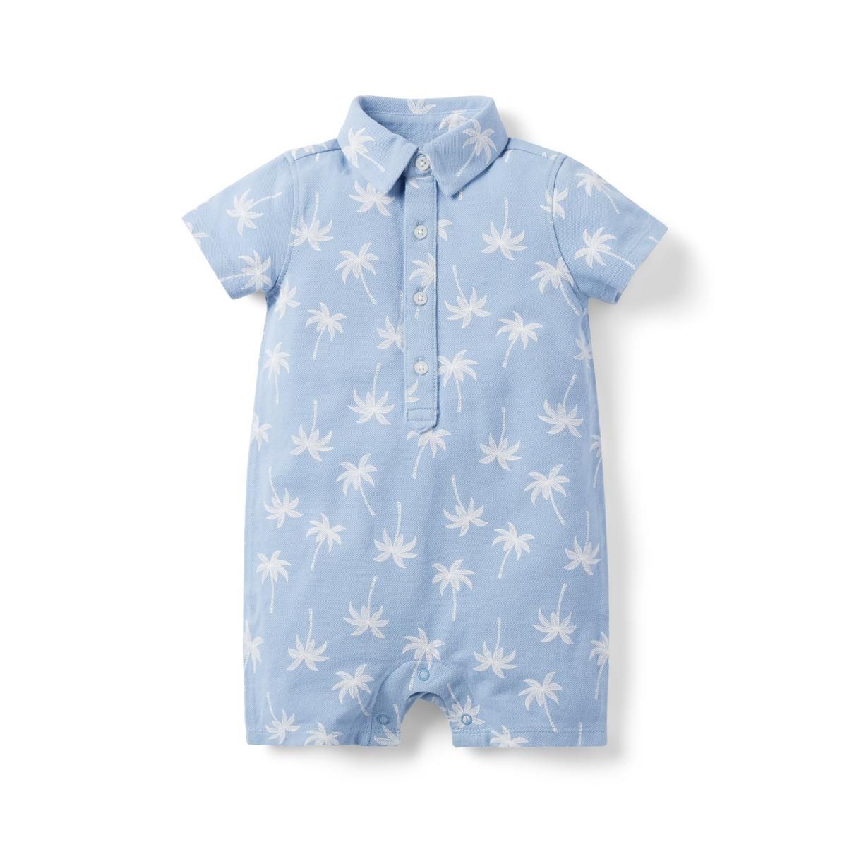 Baby Palm Pique Polo Romper | Janie and Jack