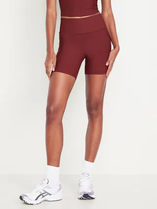 High-Waisted PowerSoft Pocket Biker Shorts -- 6-inch inseam | Old Navy (US)