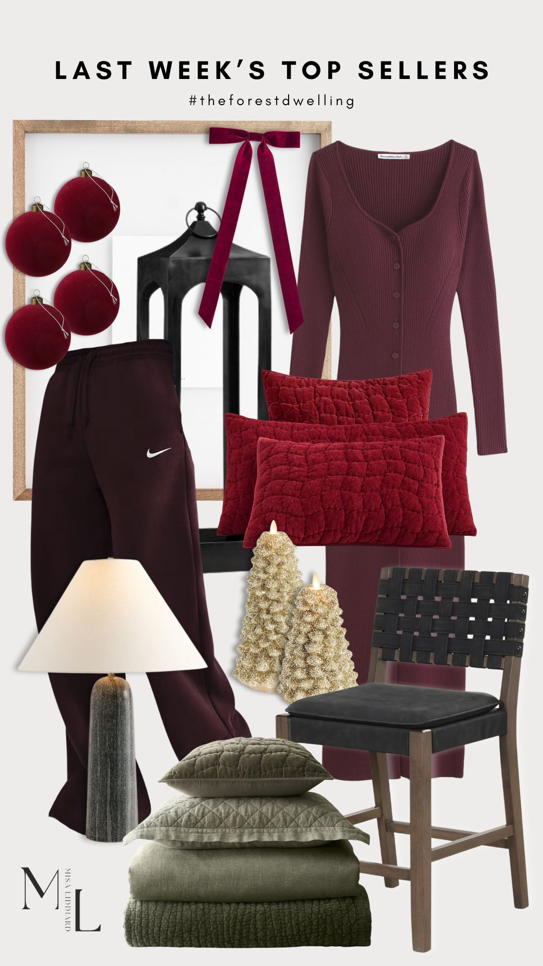 Sharing last week's top sellers! The Nike sweat pants are so good. I have them in multiple colors. These are the lamps in our primary bedroom. The marble is stunning! I wore this sweater dress for our family pictures and it's super comfortable! 

 #LTKHoliday #LTKSeasonal #LTKHome