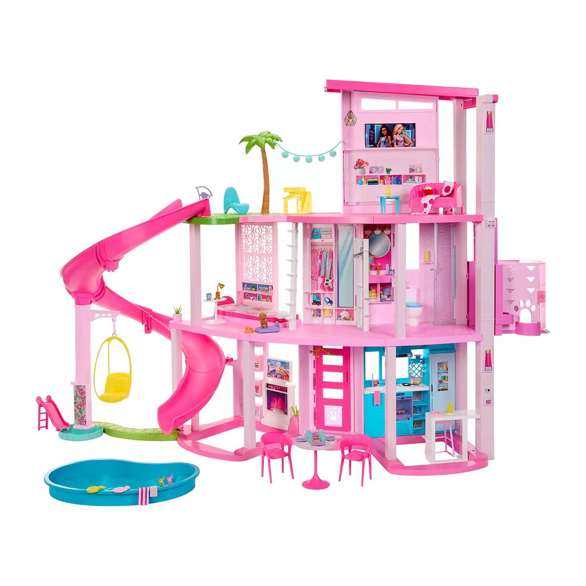 Barbie Dreamhouse Pool Party Doll House with 3 Story Slide | Kohl's