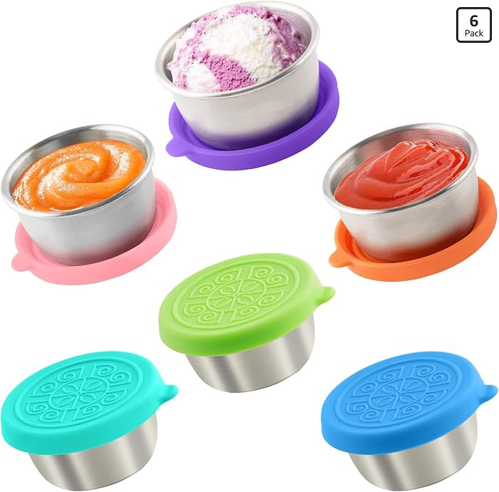 Qukaka 6x1.6 Oz Salad Dressing Containers with Lids | Amazon (US)