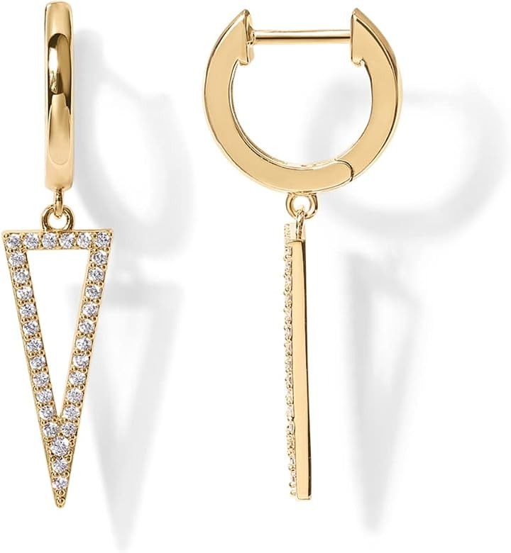 PAVOI 14K Gold Plated S925 Sterling Silver Post Lightweight Drop/Dangle Huggie Earrings for Women... | Amazon (US)