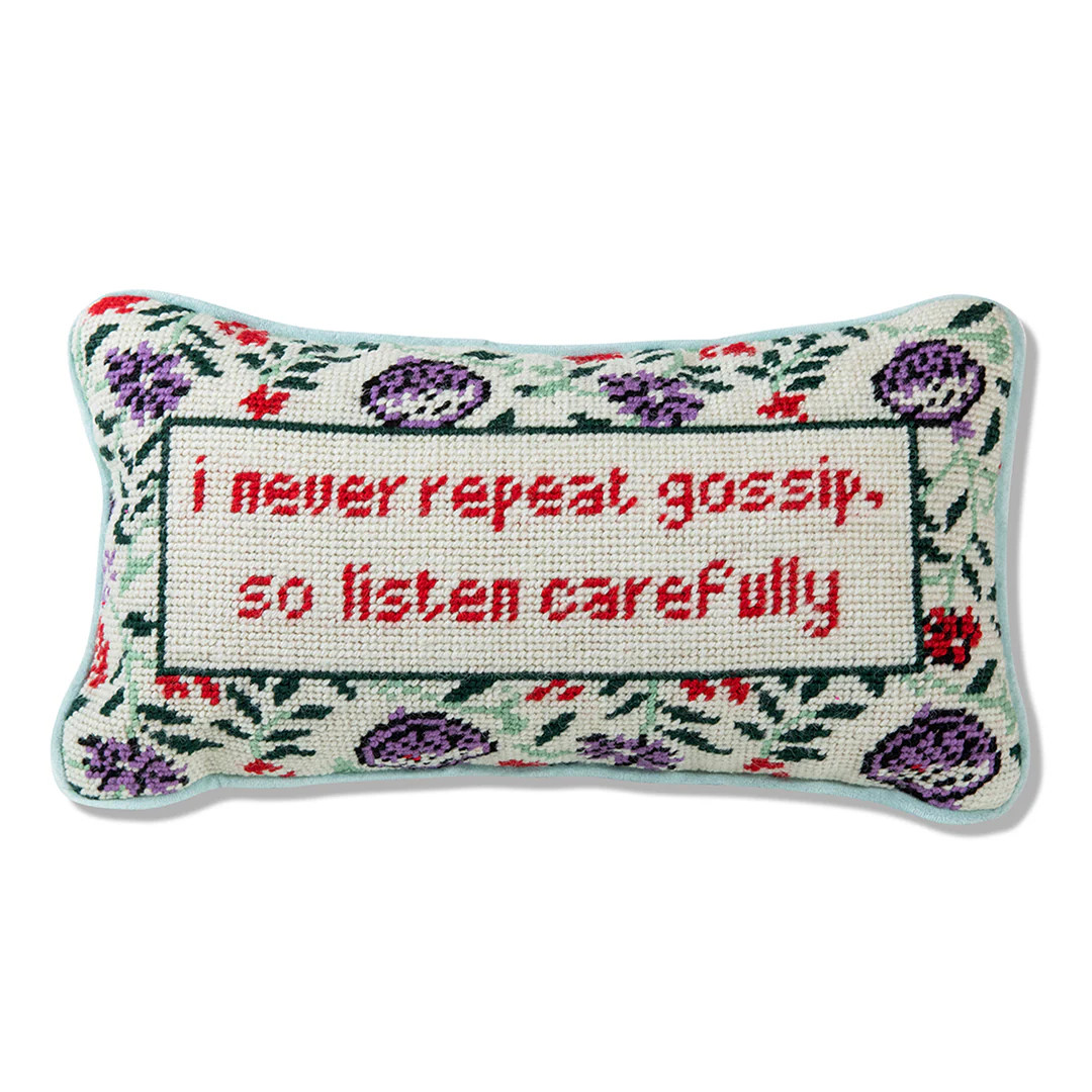 Gossip Needlepoint Pillow | Furbish Studio