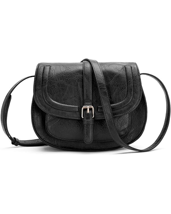 AFKOMST Crossbody Bags for Women,Small Saddle Purse and Boho Cross Body Handbags,Vegan Leather | Amazon (US)