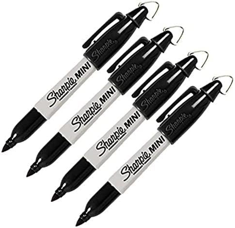 Sharpie Mini Permanent Markers with Golf Keychain Clips, Fine Point, Black Ink, Pack of 4 | Amazon (US)