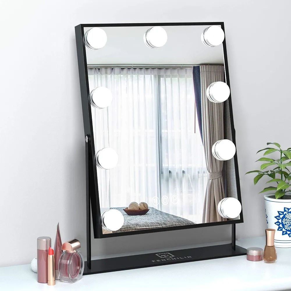 FENCHILIN Hollywood Mirror with Light Lighted Makeup Mirror Vanity Makeup Mirror Smart Touch Cont... | Amazon (US)