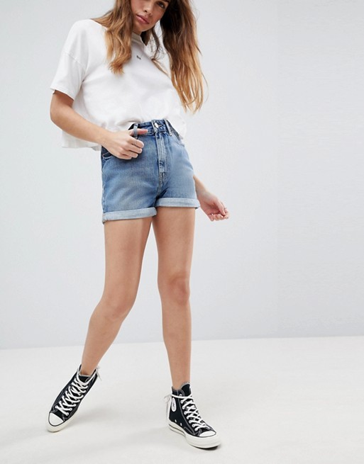 ASOS DESIGN denim Ritson mom short in vintage blue | ASOS US