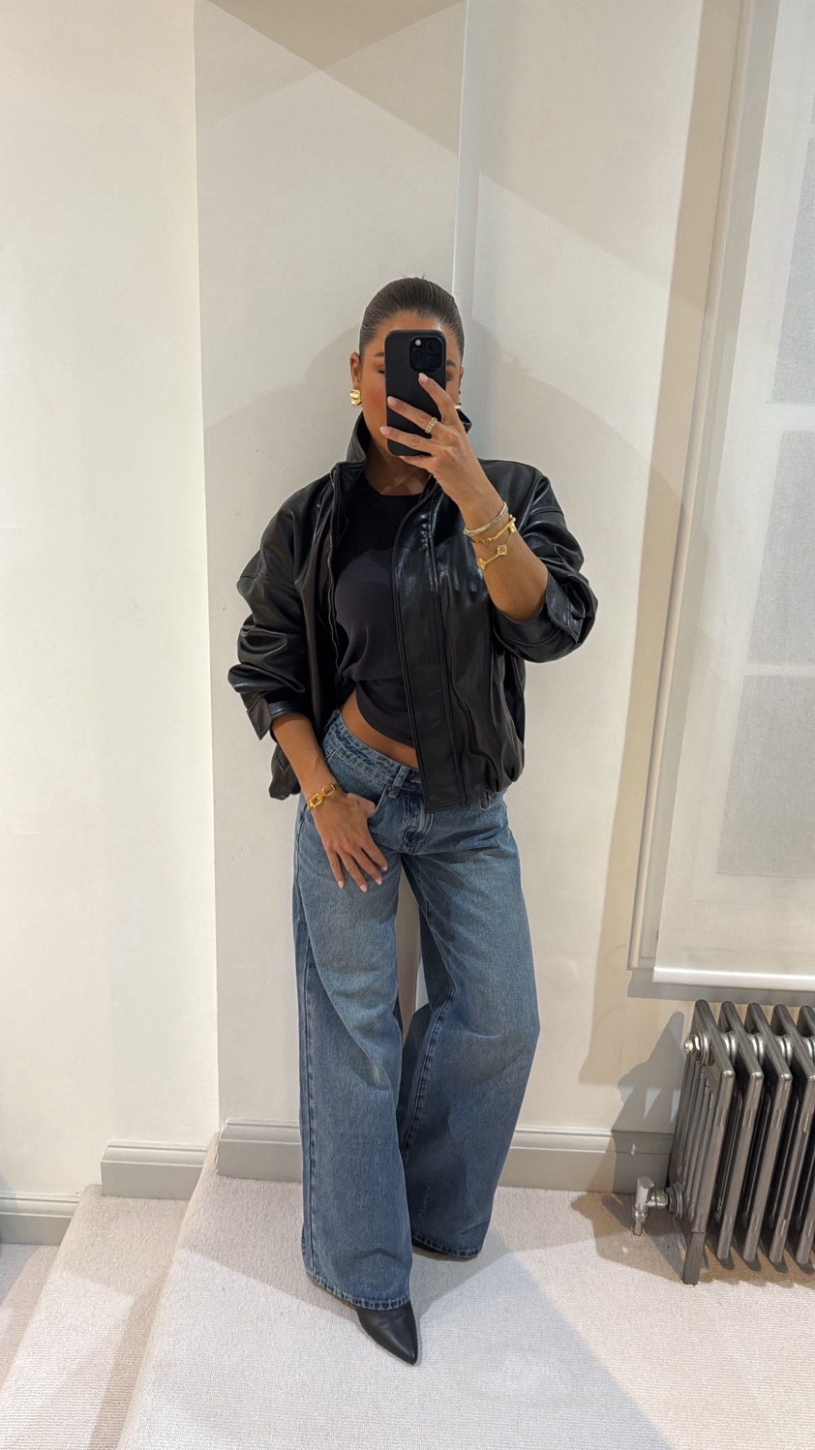 casual outfit, leather jacket, denim jeans, 

#LTKautumn #LTKuk #LTKwinter