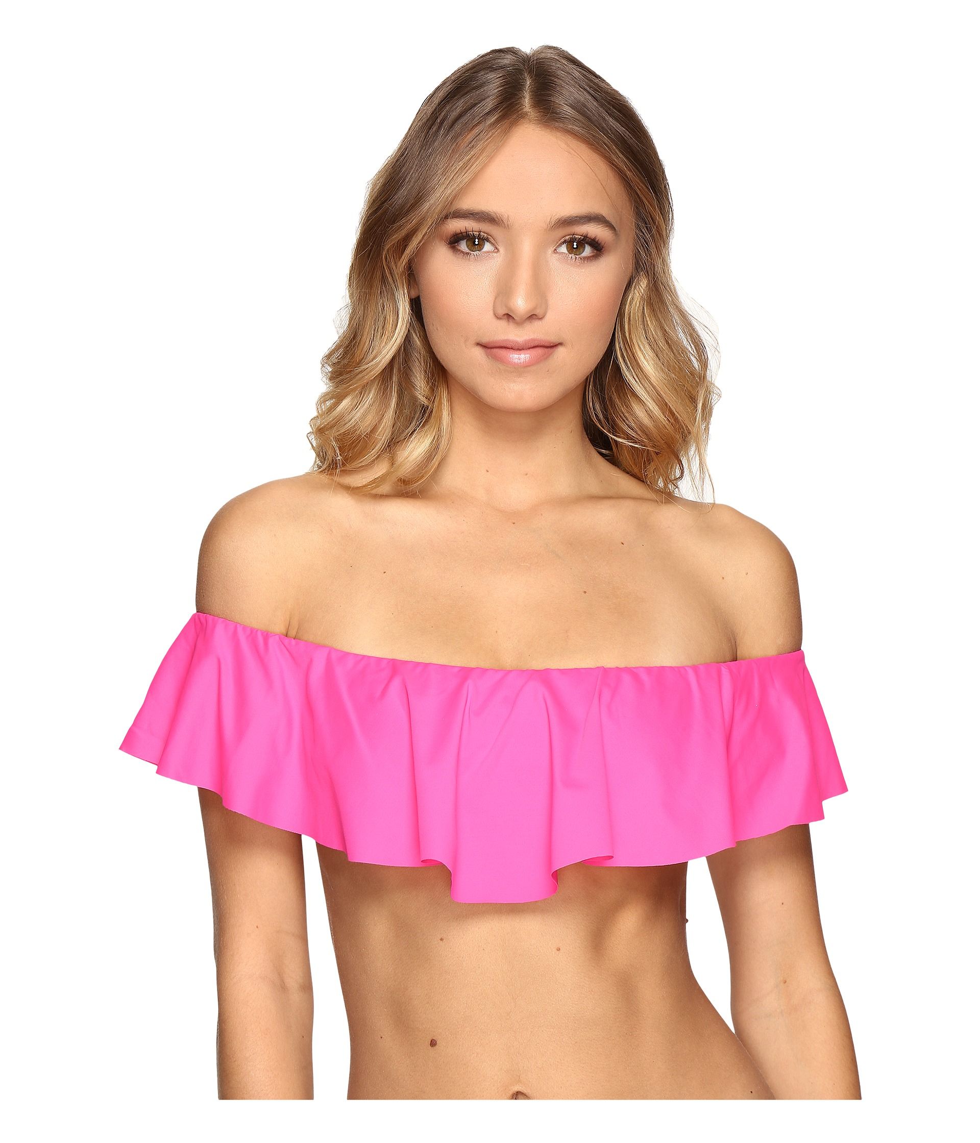 Trina Turk Gypsy Solid Off the Shoulder Bandeau Top | Zappos