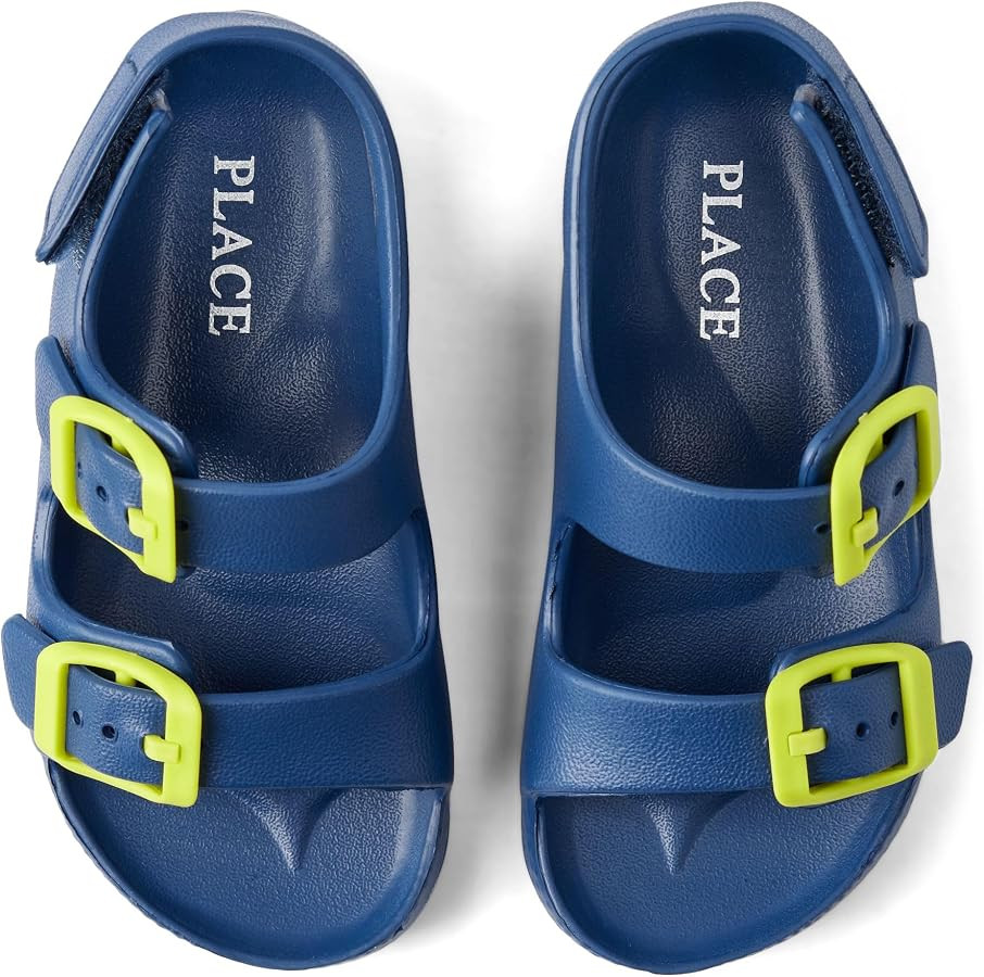 The Children's Place Baby Boys and Toddler Everyday Double Buckle Slide Sandals with Backstrap | Amazon (US)