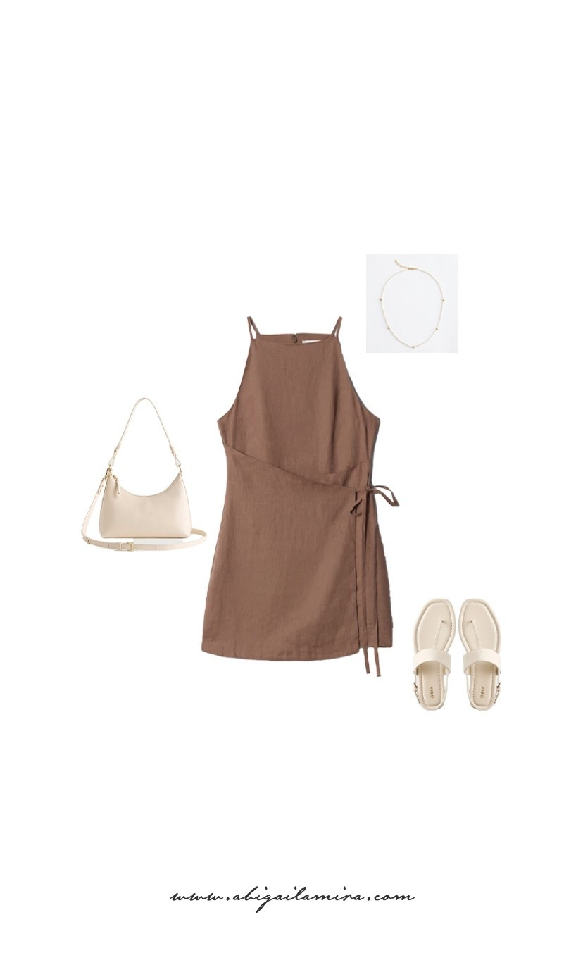 WHAT I'M WEARING WEDNESDAY 07/08/2026
A chic linen dress can elevate any outfit, and this chocolate-brown wrap-style mini is effortlessly elegant. With clean lines and a flattering silhouette, it’s perfect for brunch with friends or a summer date night. Paired with creamy accessories and delicate gold jewelry, this polished piece is one you'll wear time and again. See the full post on the blog!

#LTKstyletip #LTKsummer