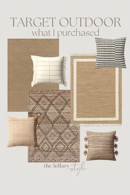 Target Outdoor: What I purchased in my most recent Target haul! 

Target, Target Home, Target Patio Decor, Threshold, Studio McGee, Home Decor, Outdoor Decor, Patio Season, Outdoor Living, Outdoor Pillows, Rugs, Outdoor Rugs, Moroccan Rugs, Pillows

#LTKhome #LTKSeasonal #LTKFind