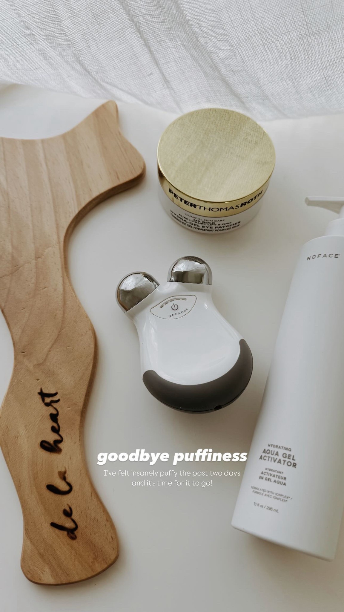 My go-to’s after traveling or for puffiness! ✌🏼

Tagged a couple links for Nuface. I always get the larger gel size bc it’s a better deal! 

Skin care, self care, puffiness, daily routine