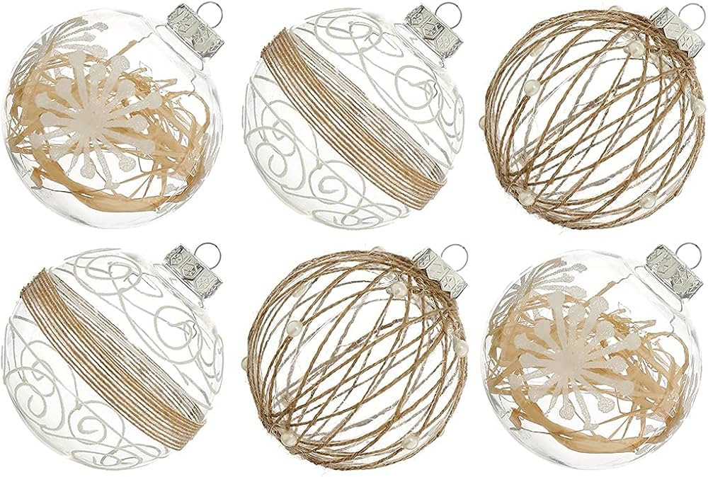 XmasExp Christmas Ball Ornaments Set -100mm/3.94" Large Shatterproof Clear Glitter Pastic Chris... | Amazon (US)
