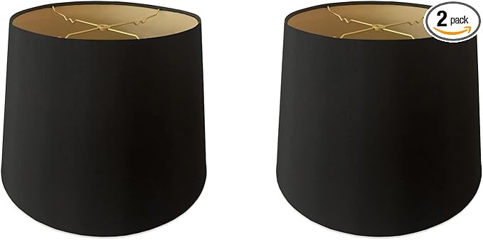 Royal Designs, Inc. Tapered Shallow Drum Hardback Shade, HB-606-20BLK-2, Black, 15 x 20 x 13, 2 P... | Amazon (US)