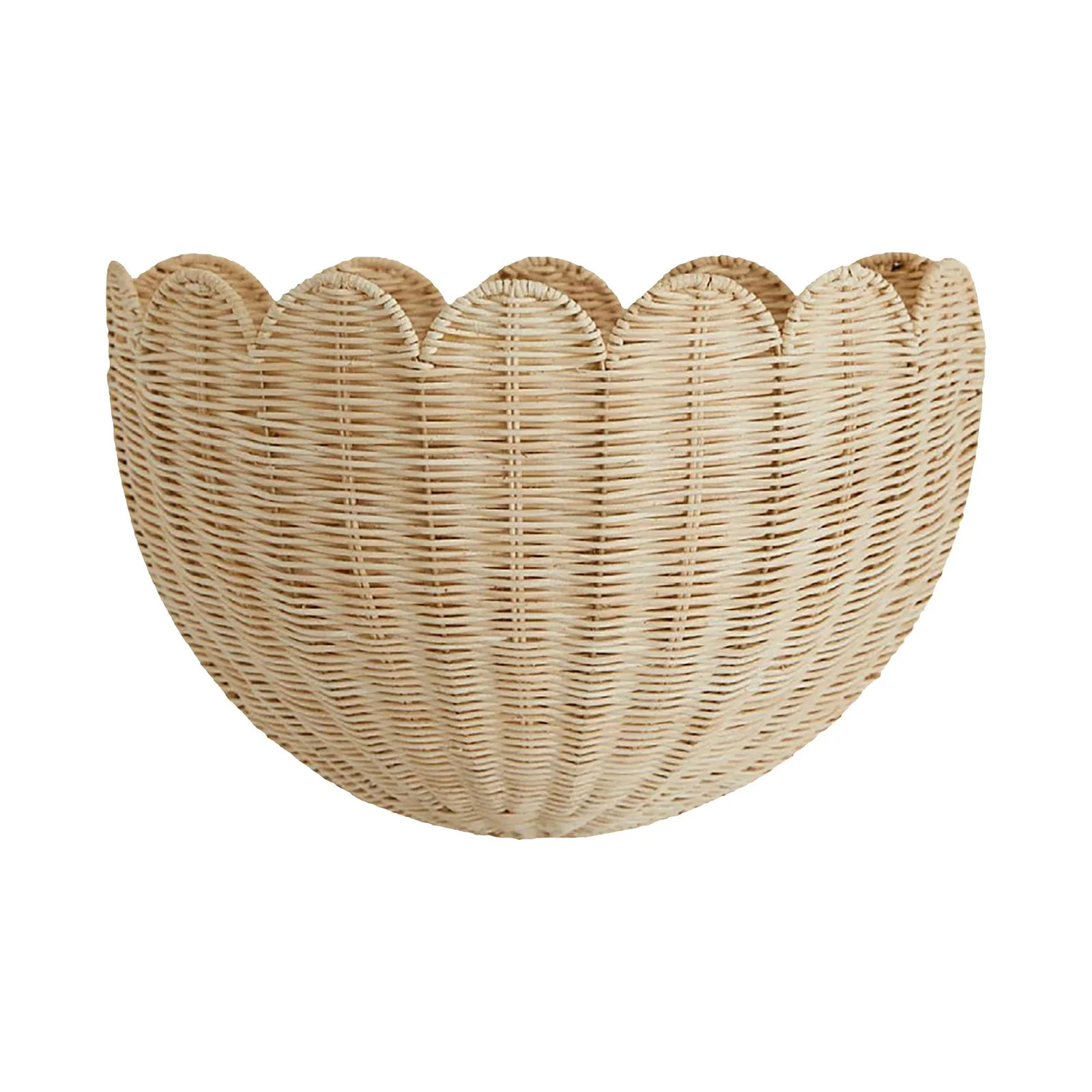 Scallop Wall Mounted Rattan Storage Shelf Handwoven Key and Decor Organizer | Walmart (US)