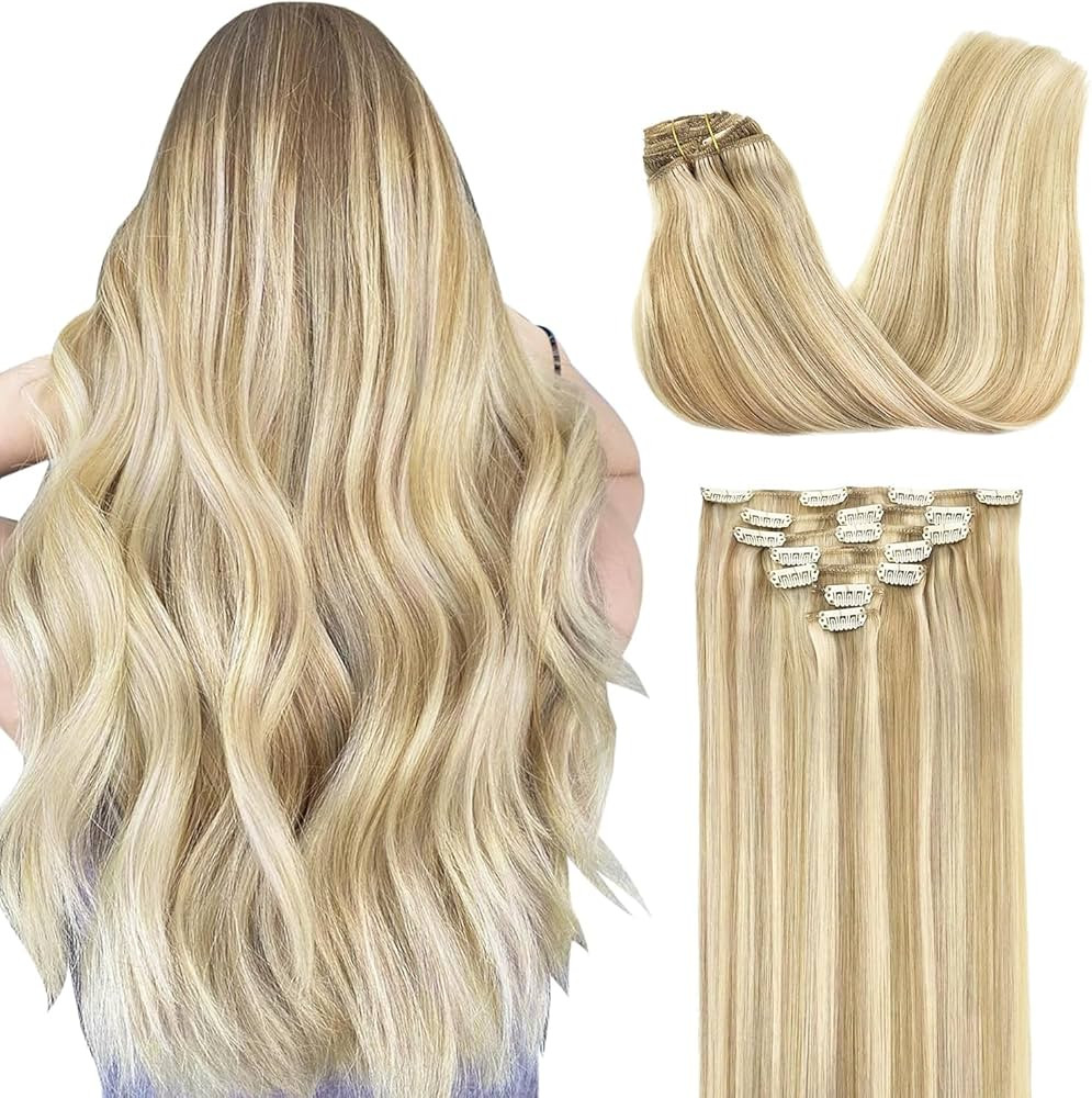 GOO GOO Clip in Hair Extensions Real Human Hair, Remy Human Hair Extensions Clip ins for Women, N... | Amazon (US)