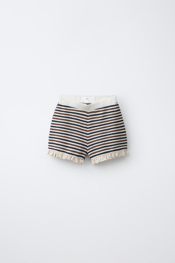 KNIT STRIPED SHORTS | Zara US