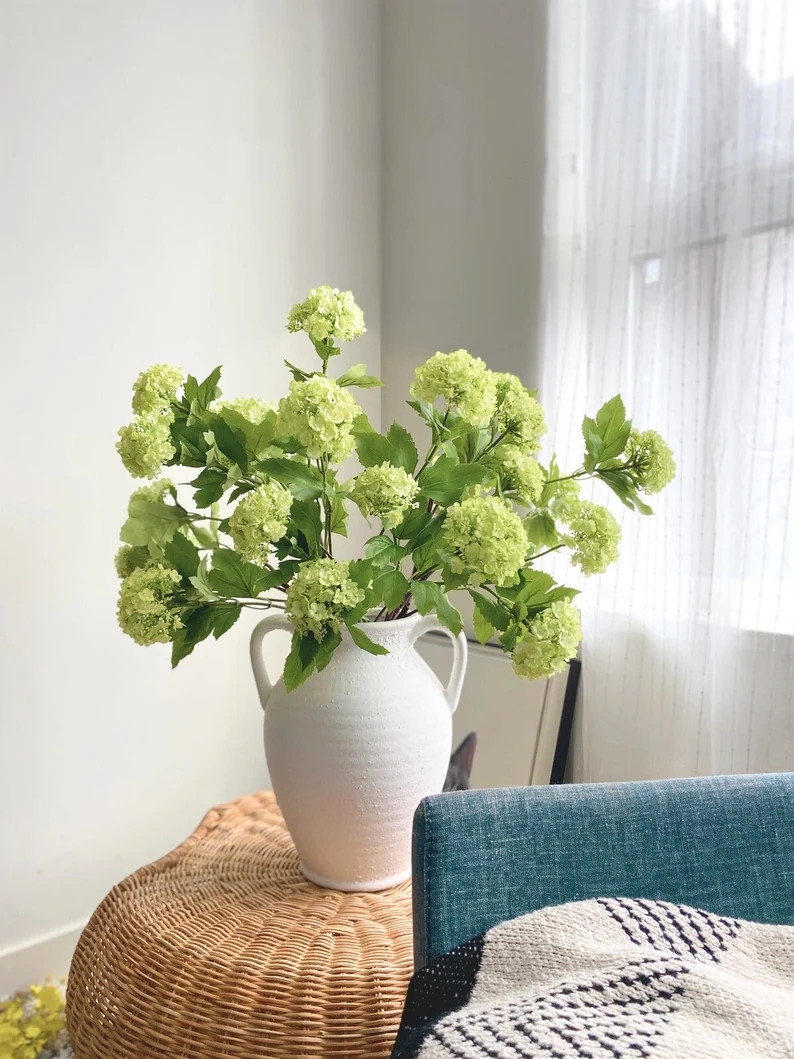 3 Heads Faux Snowball Viburnum Stem / Artificial Flower / Hydrangea / Wedding / Home Decoration /... | Etsy (US)