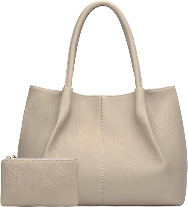 KKXIU Tote Bag for Women Vegan Leather Shoulder Purse Large Capacity Travel Bag | Amazon (US)