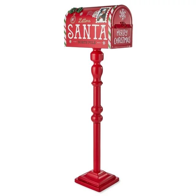 Red North Pole Express Mail Box Indoor/Outdoor Christmas Decoration, 38in, Red, by Holiday Time | Walmart (US)