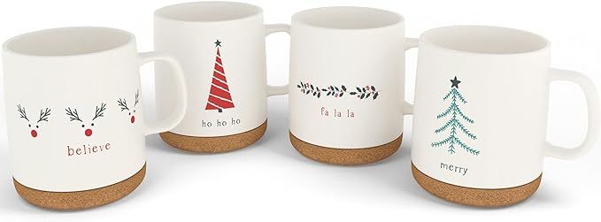 American Atelier Christmas Mugs | Coffee Mug Set | Christmas Coffee Mugs with Cork Bottoms | Chri... | Amazon (US)