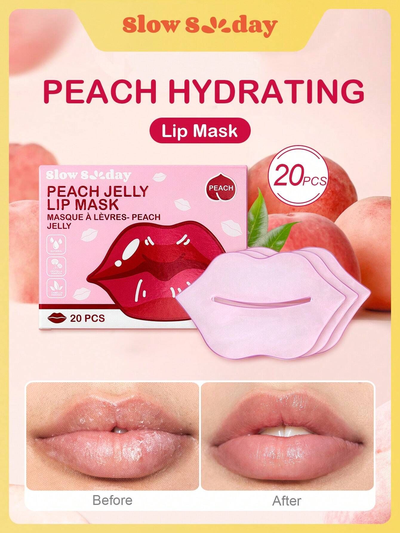 SlowSunday  Peach Collagen Lip Mask for dry lips,Moisturizing & Reducing Chapped, Smoothing Lip F... | SHEIN
