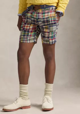 Polo Ralph Lauren Men's 9-Inch Straight Patchwork Madras Shorts, 34 | Belk