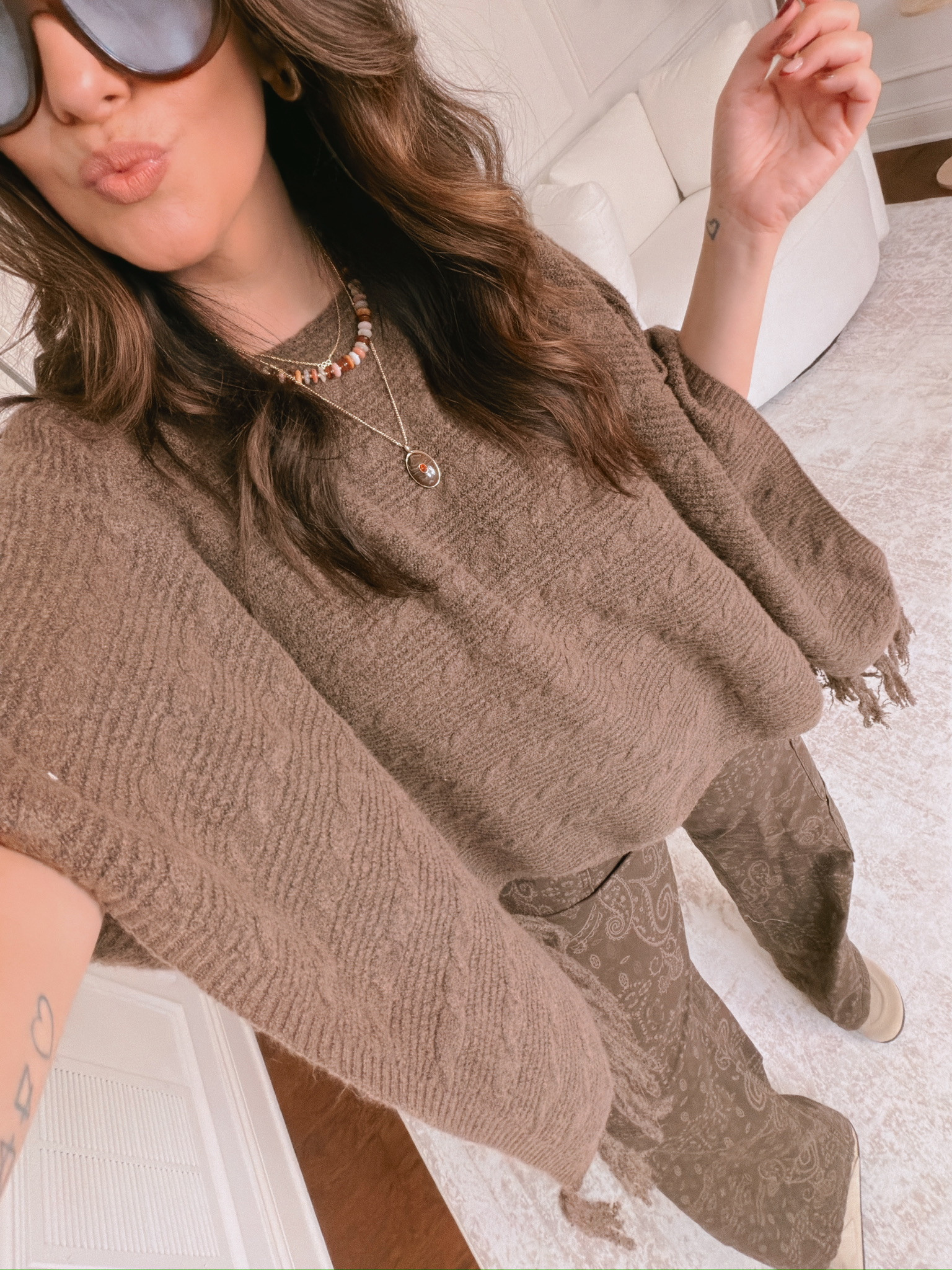  wearing a large in the denim and poncho 

 #LTKSeasonal #LTKMidsize