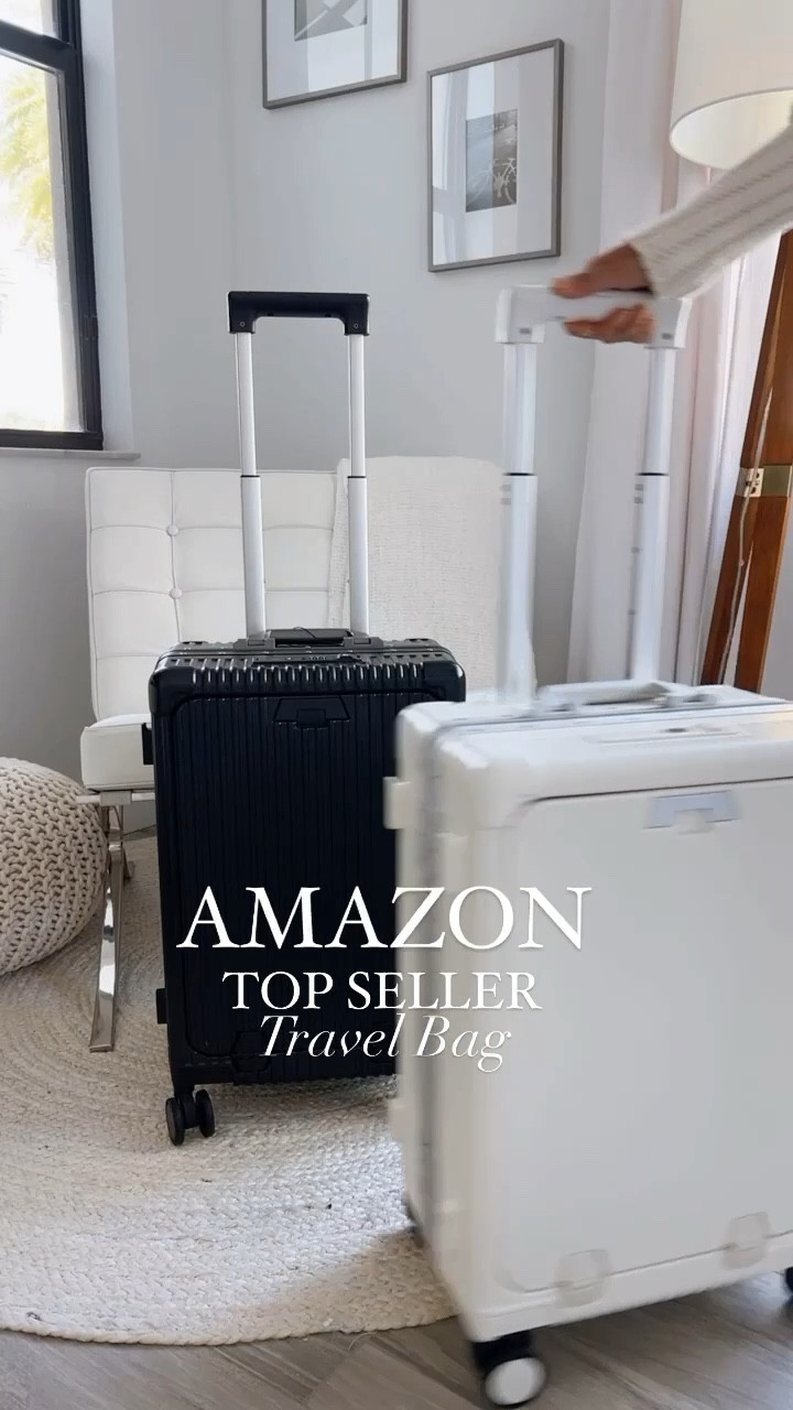 Amazon top seller travel bag 
Yes I love this bag so much that I also got it in a white color 
It’s perfect because it has an opening on the front , cup holder , phone holder and a bag holder 
It’s very smooth and it reminds me of my rimowa bags 

#LTKitbag #LTKtravel #LTKover40