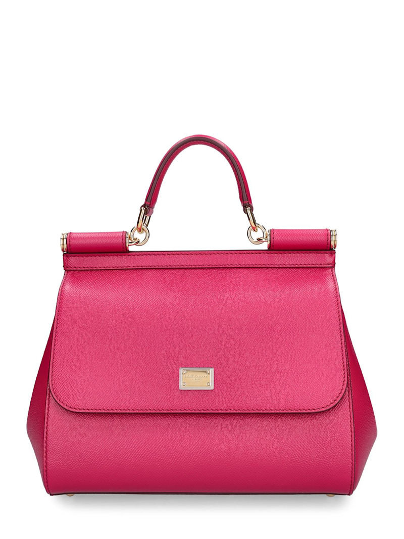 Medium Sicily leather top handle bag | Luisaviaroma