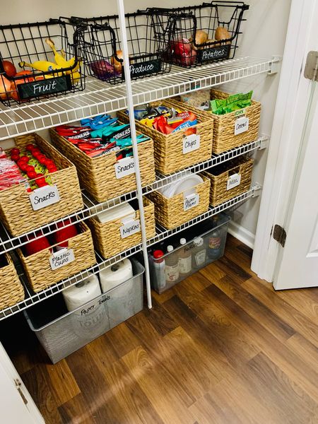 Baskets are the key to keeping closet and kitchen spaces organized! 

#LTKhome #LTKfamily #LTKFind